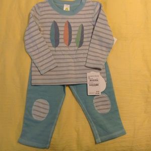 Teal blue, reversible, organic cotton set